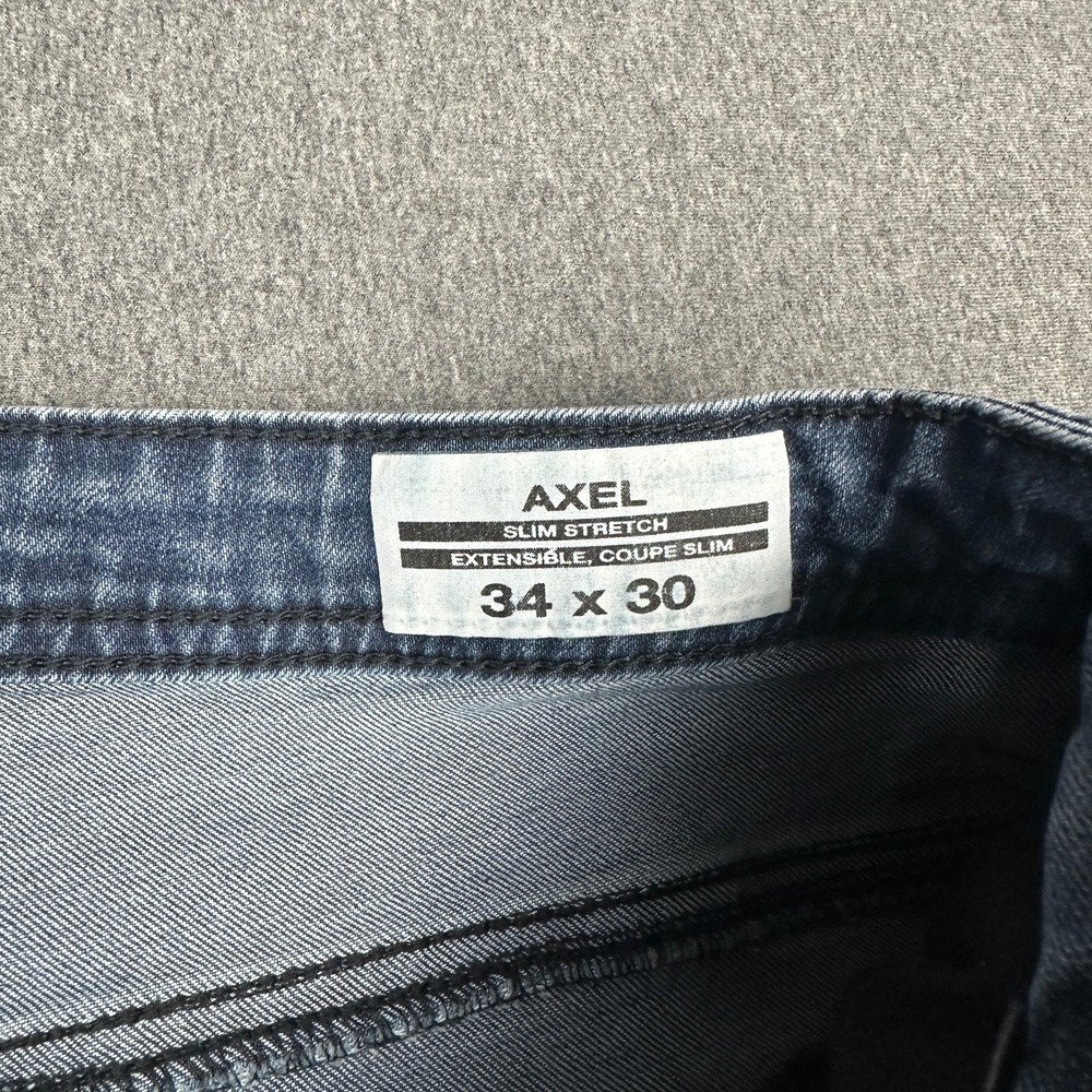 Buffalo David Bitton Axel Slim Stretch Jeans Mens 34x30 Blue Medium Wash Denim - Picture 2 of 9